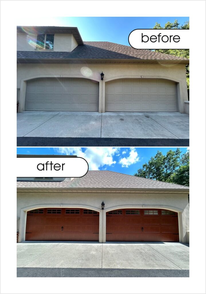 garage door gray before and after