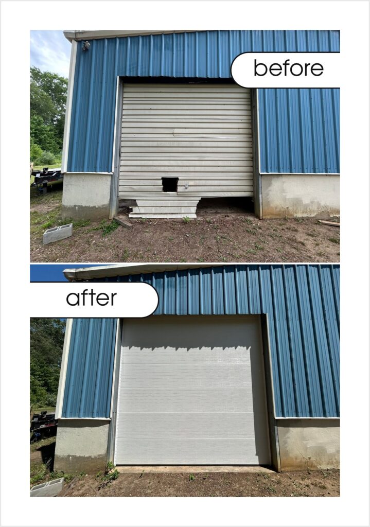 elmer before and after garage white door commercial